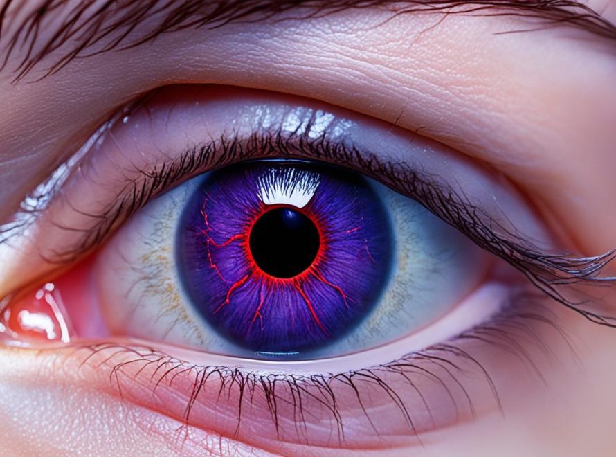 Broken blood vessel in eye